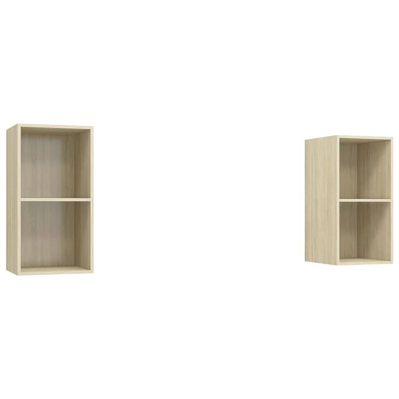 Foto van The living store televisiewandmeubel set - sonoma eiken - 37x37x72 cm - 2 stuks