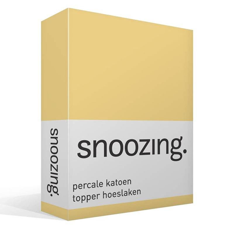 Foto van Snoozing - topper - hoeslaken - 200x200 cm - percale katoen - geel