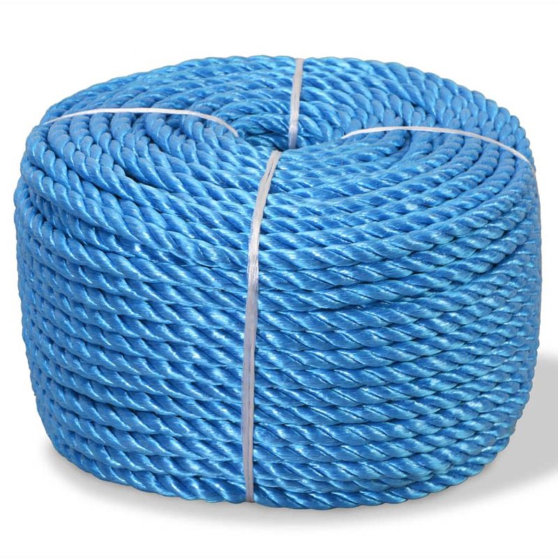 Foto van Vidaxl touw gedraaid 8 mm 500 m polypropyleen blauw