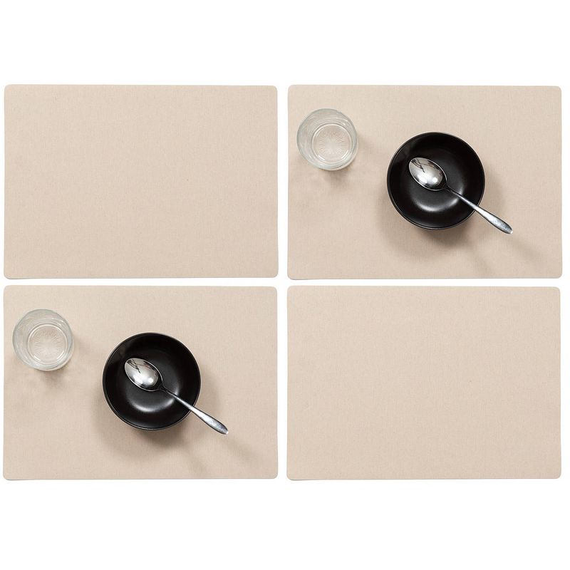 Foto van Set van 6x stuks stevige luxe tafel placemats plain camel 30 x 43 cm - placemats