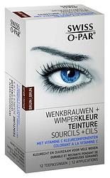 Foto van Swiss o par wenkbrauwen en wimperkleur bruin