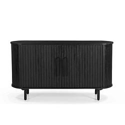 Foto van Giga meubel dressoir zwart - mangohout - 140x45x76cm - dressoir merel