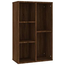 Foto van Vidaxl boekenkast/dressoir 50x25x80 cm bewerkt hout bruineikenkleurig