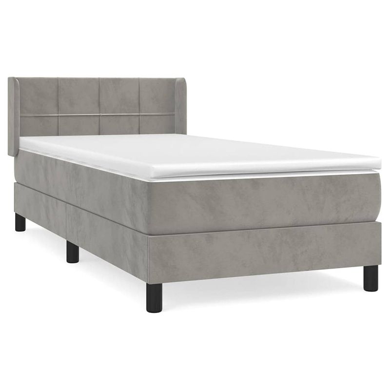 Foto van The living store boxspringbed - fluweel - 100x200 - pocketvering matras