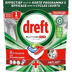 Foto van 1+1 gratis | dreft platinum plus all in one vaatwascapsules cool blue, 25 capsules aanbieding bij jumbo