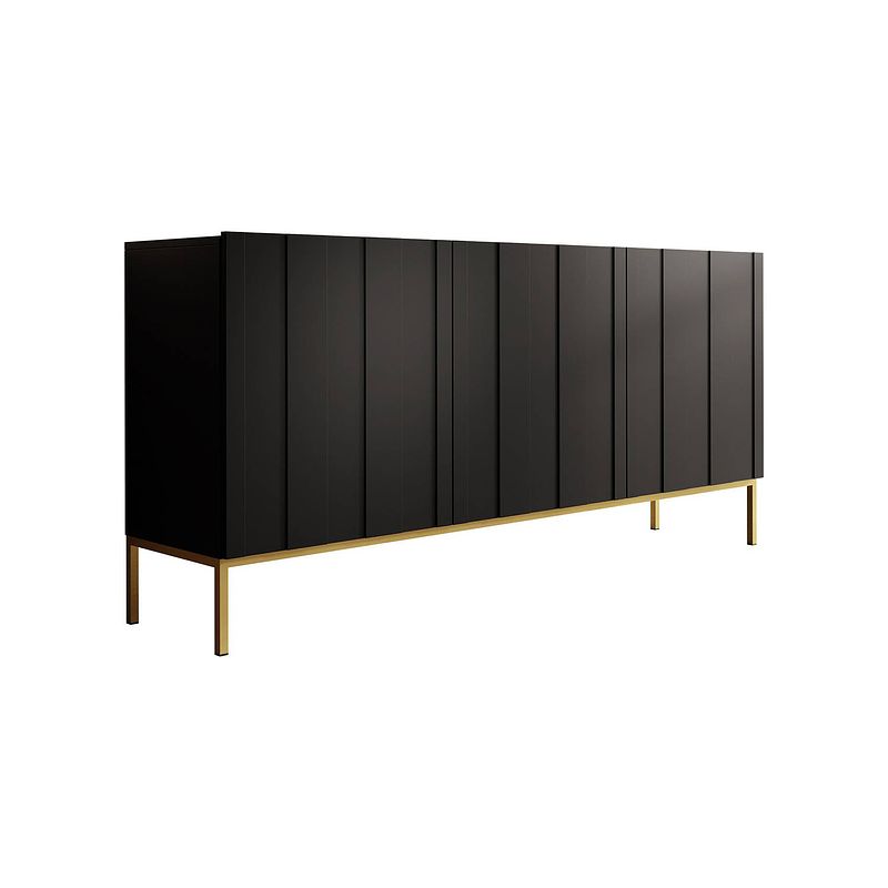 Foto van Meubella dressoir elysian - mat zwart - 160 cm