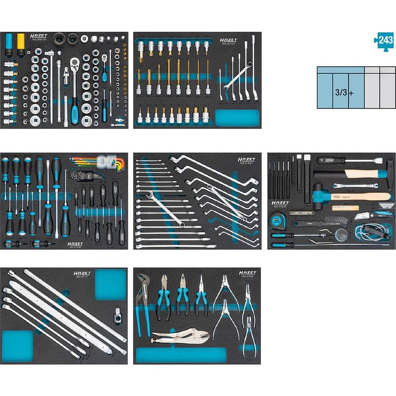 Foto van Hazet 0-2500-163/242 gereedschapsset voertuig 242-delig