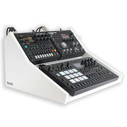 Foto van Fonik audio innovations original stand white voor analog rytm/-four mkii + 1x digitakt/-tone + 1x analog