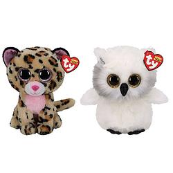 Foto van Ty - knuffel - beanie buddy - livvie leopard & austin owl