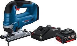 Foto van Bosch professional gst 18v-125 b + 4,0 ah accu en lader