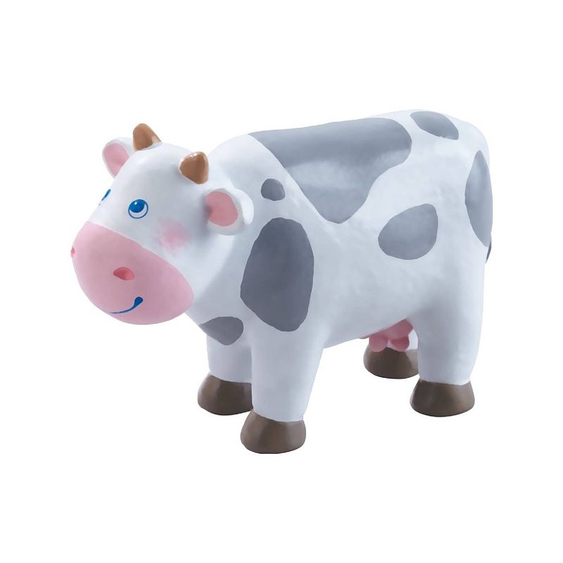 Foto van Little friends poppenhuispop koe 11,5 cm junior pvc wit/grijs