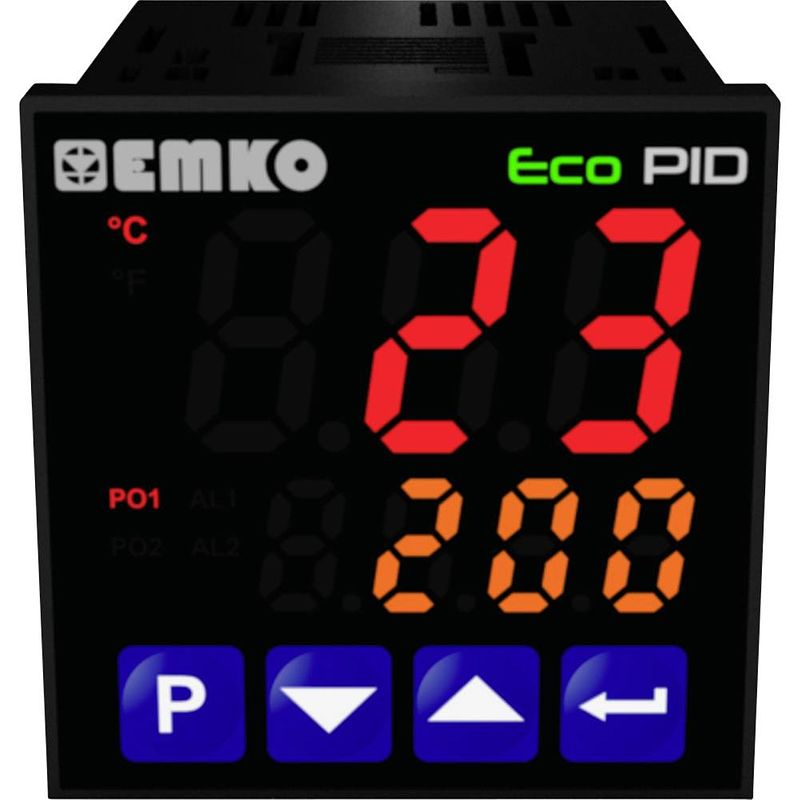 Foto van Emko ecopid.4.5.1r.s.0 temperatuurregelaar pt100, j, k, r, s, t, l -199 tot +999 °c relais 5 a, ssr (l x b x h) 90 x 48 x 48 mm