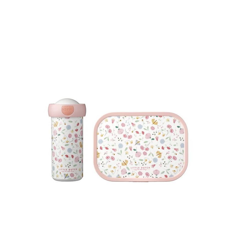 Foto van Mepal - campus lunchset little dutch (schoolbeker en lunchbox) - flowers & butterflies