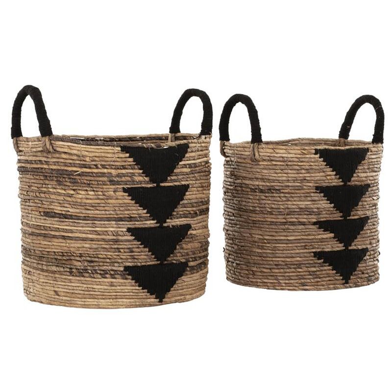 Foto van Must living basket lima black, set of 2,39xø32 cm / 42xø37 cm