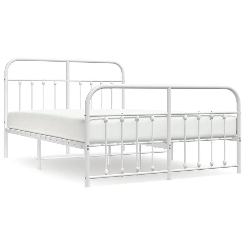 Foto van The living store bedframe - klassiek design - robuust en elegant - gepoedercoat staal - metalen latten en poten - extra