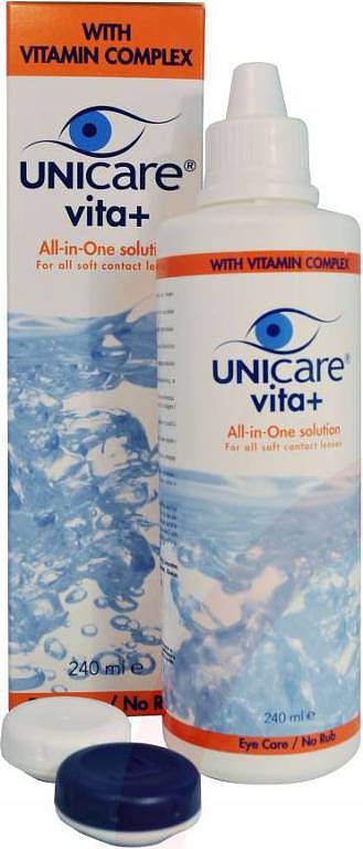 Foto van Unicare vita+ alles-in-een vloeistof zachte contactlenzen
