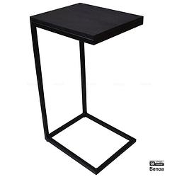 Foto van Benoa canton iron & black wooden end table 38 cm