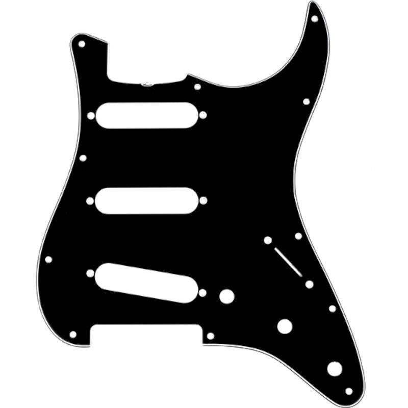 Foto van Fender 11-hole '60s vintage stratocaster s-s-s pickguard black slagplaat voor fender stratocaster