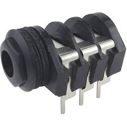 Foto van Cliff cl1332a jackplug 6.35 mm bus, inbouw horizontaal aantal polen: 3 stereo zwart 1 stuk(s)