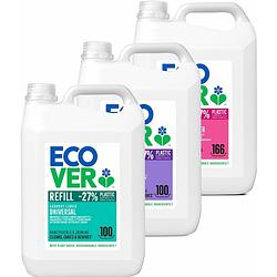 Foto van Ecover voordeelpakket wasmiddel 5l + wasverzachter 5l + wasmiddel color 5l