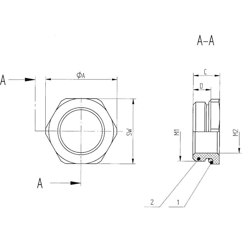 Foto van Lapp skindicht mr-m 6kt. 63x1,5/50x1,5 wartel reduceerring met o-ring m63 m50 messing natuur 5 stuk(s)