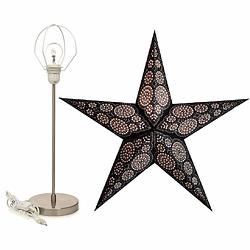 Foto van Decoratie kerstster marrakesh 60 cm inclusief tafellamp/lamp standaard - kerststerren