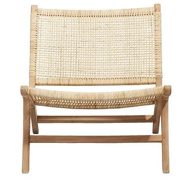 Foto van Fauteuil reeva (zonder arm) - teak/rotan - naturel - leen bakker