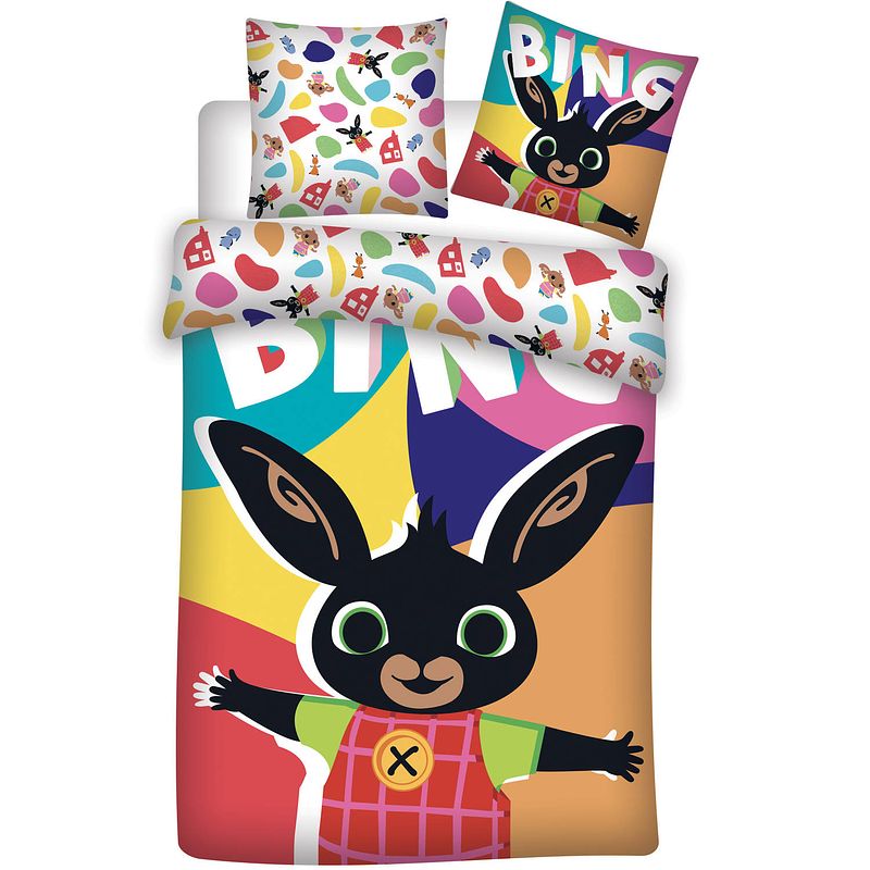Foto van Bing bunny happy - baby dekbedovertrek - 100 x 135 cm - multi