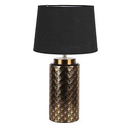 Foto van Haes deco - tafellamp - modern chic - stijlvolle lamp, ø 28x50 cm - goudkleurig - bureaulamp, sfeerlamp, nachtlampje