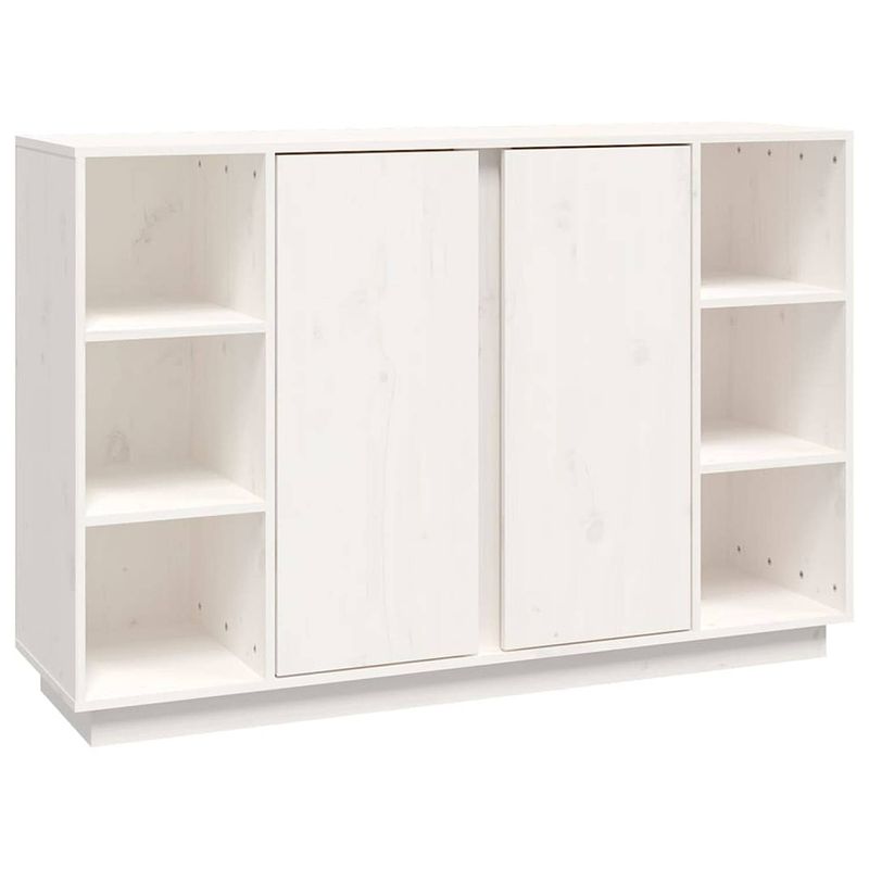 Foto van Vidaxl dressoir 120x35x80 cm massief grenenhout wit