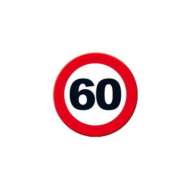 Foto van Decoratie verkeersbord 60 jaar 49 cm - feestdecoratieborden