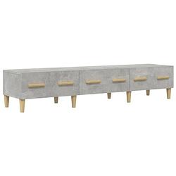 Foto van The living store tv-meubel betongrijs 150 x 34.5 x 30 cm - stevig bewerkt hout - voldoende opbergruimte