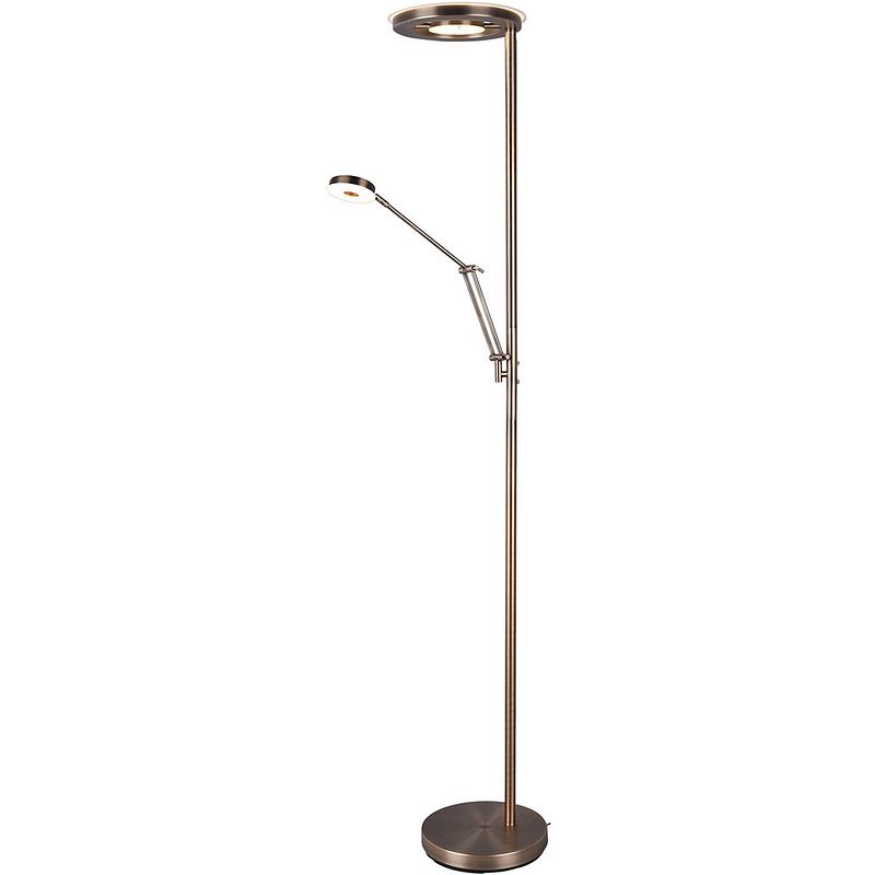 Foto van Led vloerlamp - trion barry - 38w - aanpasbare kleur - rond - oud brons - aluminium