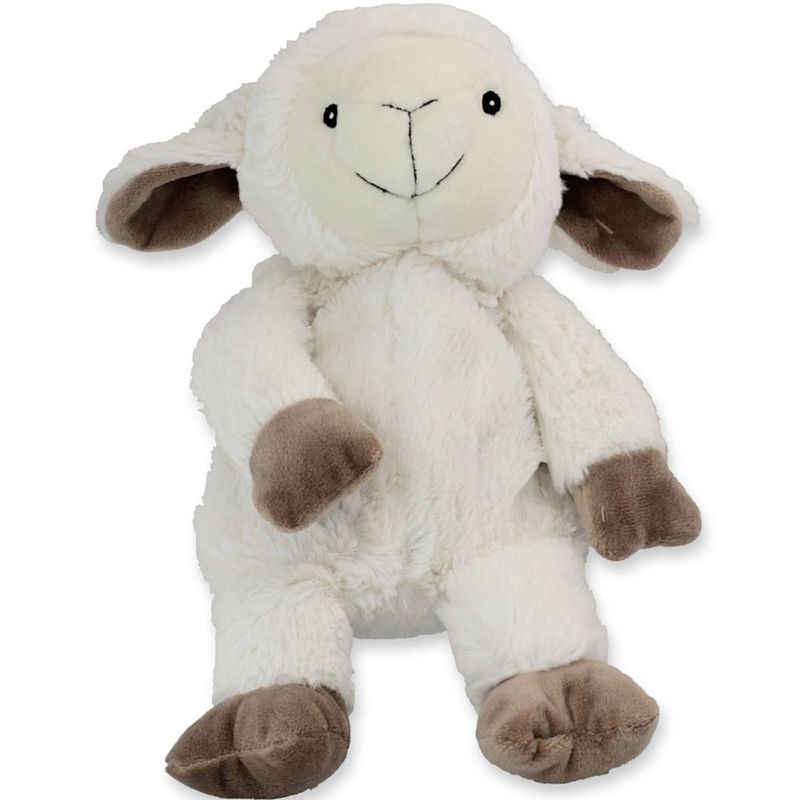 Foto van Witte schaap/lammetje heatpack/coldpack knuffels 30 cm knuffeldieren - opwarmknuffels