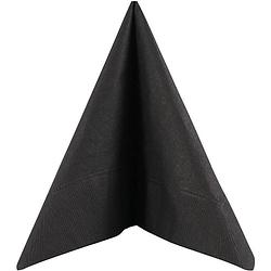 Foto van 20x zwarte servetten van papier 33 x 33 cm - feestservetten