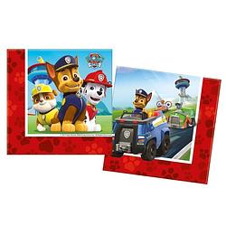 Foto van 40x paw patrol themafeest servetten 33 x 33 cm papier - kinderfeestje papieren wegwerp tafeldecoraties