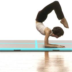 Foto van Infiori gymnastiekmat met pomp opblaasbaar 300x100x10 cm pvc groen