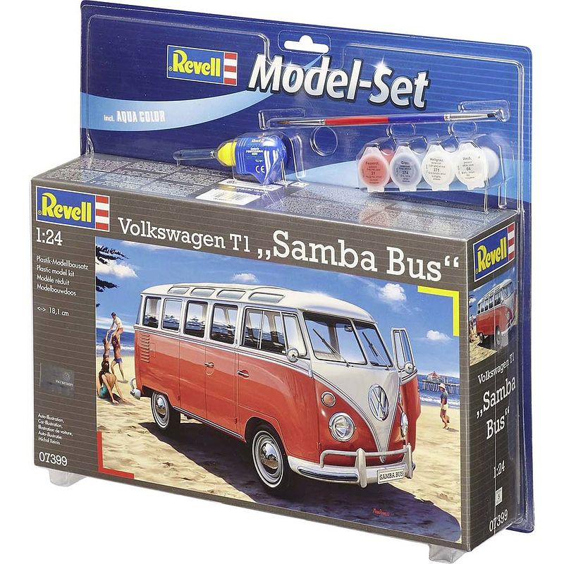 Foto van Revell modelbouwset vw t1 samba-bus 181 mm schaal 1:24