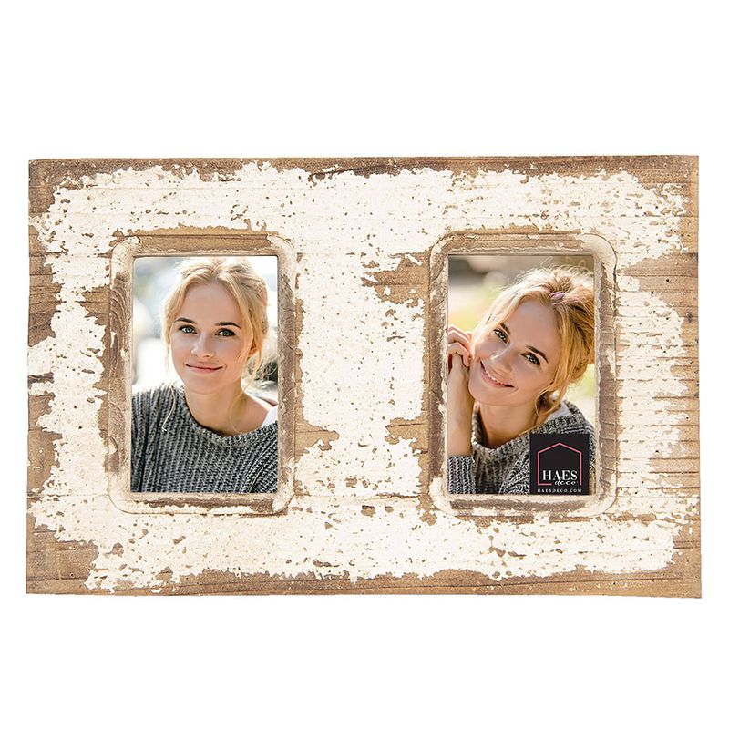 Foto van Haes deco - duo fotolijst 10x15 bruin, formaat 39x2x26 cm - shabby chic