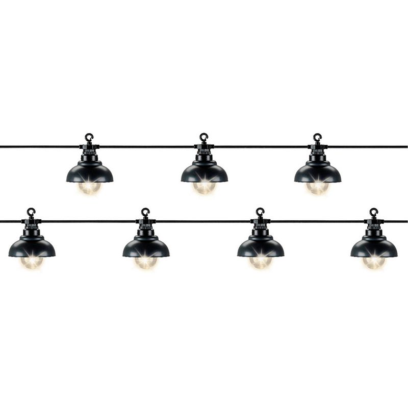 Foto van Tuinverlichting lichtsnoeren met 10 lampenkappen lampjes 450 cm - lichtsnoer voor buiten