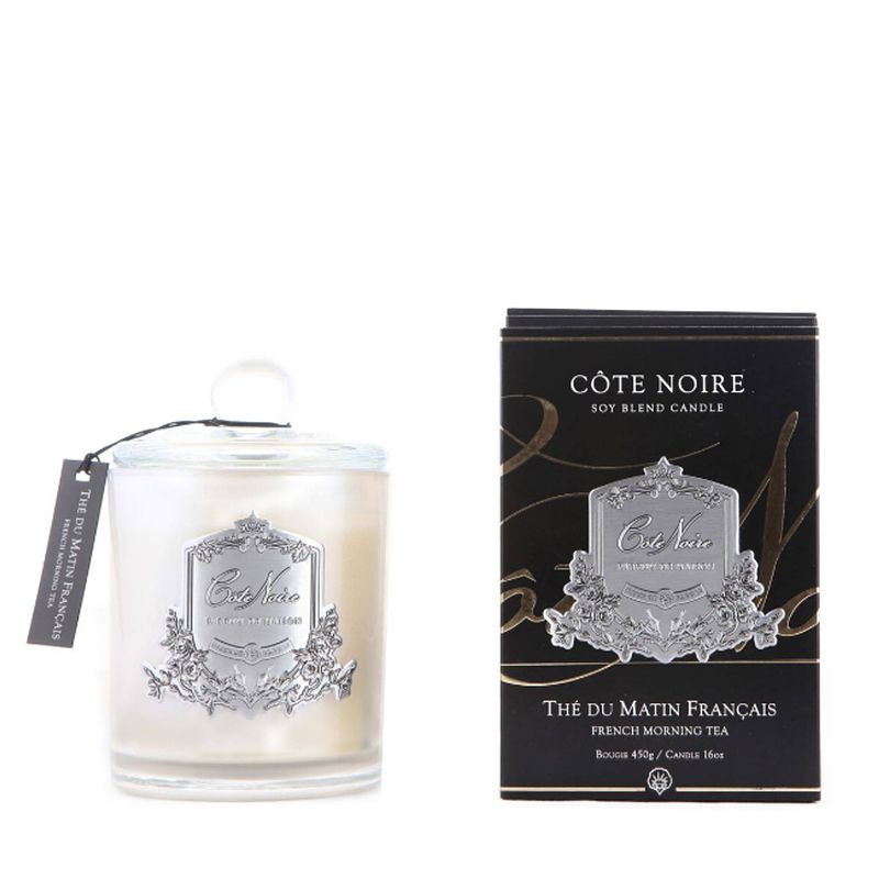 Foto van Geurkaars french morning tea 185gr zilver - cote noire