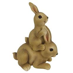 Foto van Clayre & eef decoratie konijn 10*6*12 cm bruin kunststof decoratief