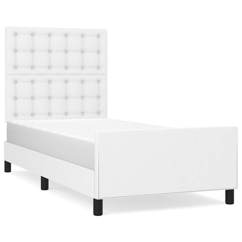 Foto van The living store bedframe the living store - bedframe kunstleer - 203 x 103 x 118/128 cm - verstelbaar hoofdeinde