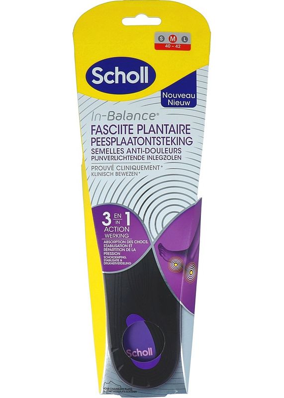 Foto van Scholl in-balance inlegzolen peesplaatontsteking maat m