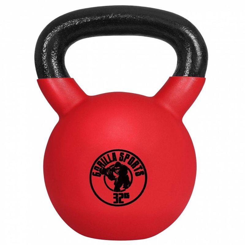 Foto van Gorilla sports kettlebell - gietijzer (rubber coating) - 32 kg