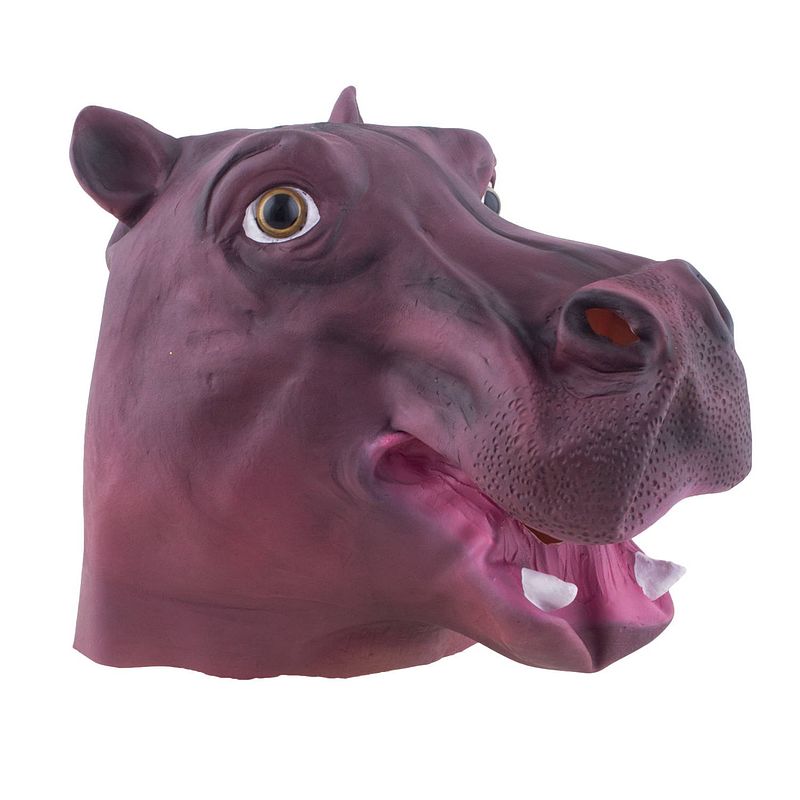 Foto van Dierenmasker/verkleed masker - nijlpaard - latex - volwassenen - verkleedmaskers