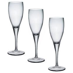 Foto van Set van 3x stuks flutes champagneglazen 175 ml van glas - champagneglazen