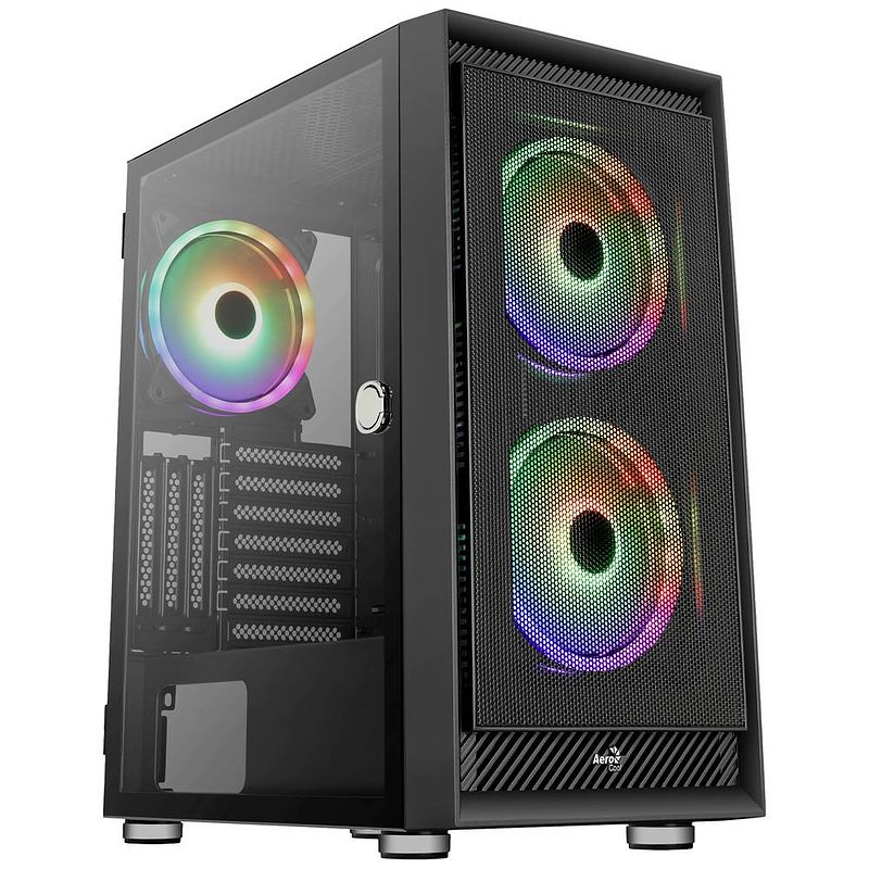 Foto van Aerocool graphite v3 midi-tower pc-behuizing zwart