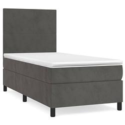 Foto van The living store boxspring met matras fluweel donkergrijs 90x190 cm - bed