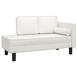 Foto van The living store chaise longue - crème kunstleer - 118 x 55 x 57 cm - elegant design